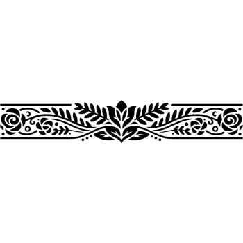 Elegant Black Floral Border, Vintage Element - Ornament, Foliage vector