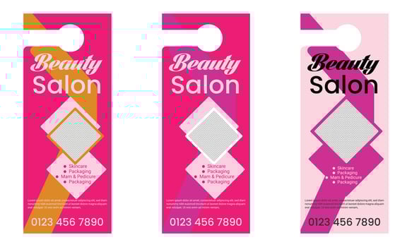 Beauty Salon free Door hanger vector