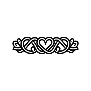 Intricate Celtic Heart Knot Border, Vintage Style vector