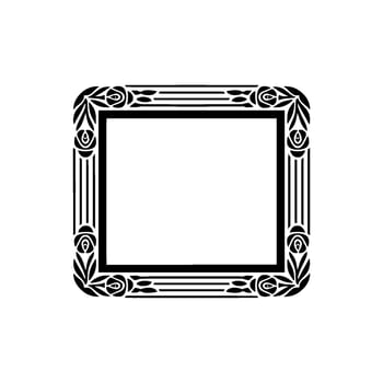 Art Deco Frame, Elegant Border, Geometric, Vintage Style - Floral vector