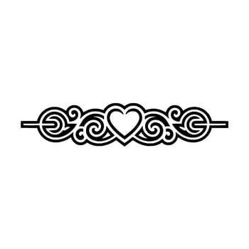 Intricate Celtic Heart Border, Vintage Element - Ornamental vector
