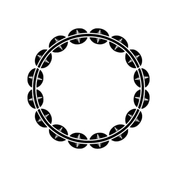 Circular Tribal Rhythm Minimalist Black White Frame vector