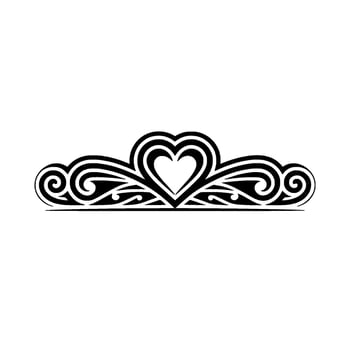 Elegant Heart Ornament, Vintage Decorative Border - Scrollwork vector