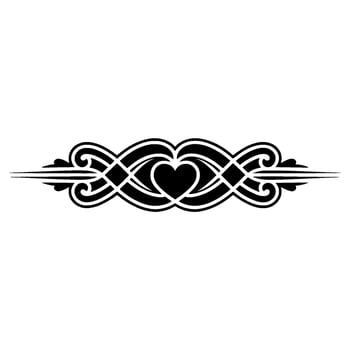 Intricate Celtic Heart Border, Vintage Element - Symmetrical vector