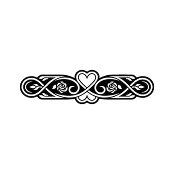 Elegant Celtic Rose Border, Romantic Division vector