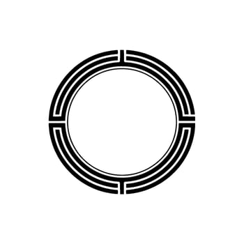 Geometric Circle Frame, Minimalist , Circular Motif - Negative space vector