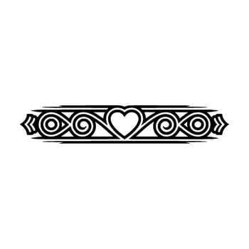 Intricate Celtic Heart Border, Vintage Element - Geometric vector