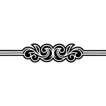 Elegant Black Swirl Border, Vintage Element, Art deco vector