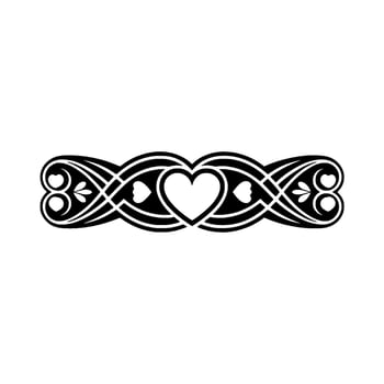 Celtic Heart Ornament, Intricate Border vector