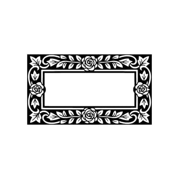 Elegant Black Rose Frame, Vintage , Minimalist Ornamentation vector