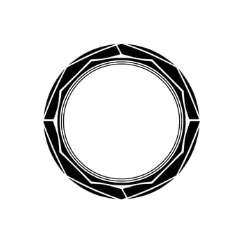 Geometric Circle Frame, Minimalist, Abstract Pattern - Modern - Monochrome vector