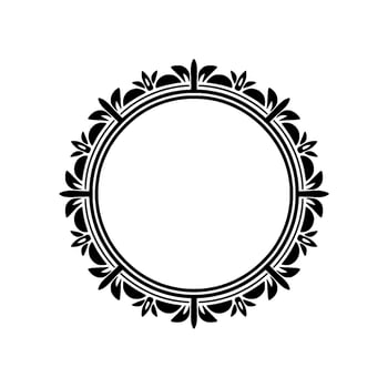 Elegant Vintage Circle Frame, Decorative Border, Ornament - Floral vector
