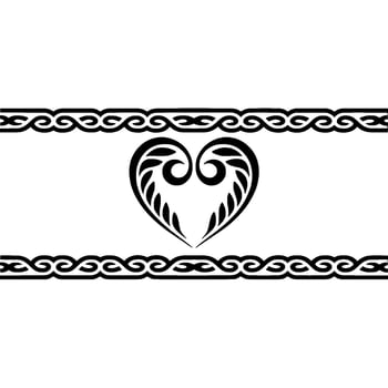 Intricate Tribal Heart Border , Elegant Ornamentation vector