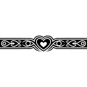 Celtic Heart Border Intricate Black - Ornament vector