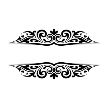 Elegant Black Floral Dividers, Vintage Elements vector