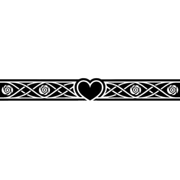 Intricate Celtic Heart Border, Vintage Element - Ribbon vector
