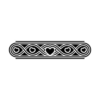 Intricate Heart Border, Art Deco Style vector