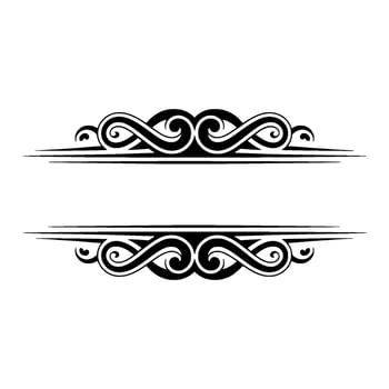 Elegant Black Ornamental Divider, Vintage Element - Swirls vector
