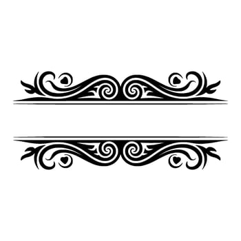 Elegant Black Swirl Border, Decorative Divider, Vintage vector