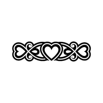 Intricate Celtic Heart Border, Vintage - Hearts, Knotwork vector