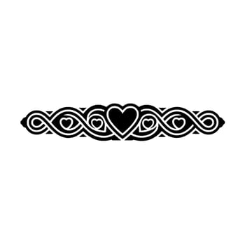 Intricate Celtic Heart Border, Vintage - Element vector