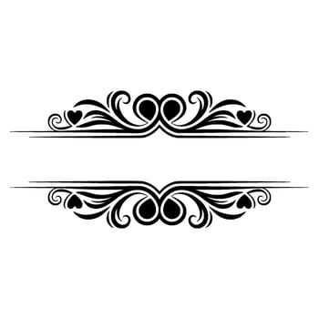 Elegant Vintage Divider, Decorative Swirls, Heart Accents vector