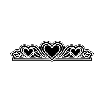 Intricate Heart Crown Emblem, Elegant Decorative Border vector