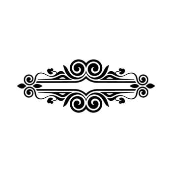 Elegant Black Ornamental Divider, Vintage Element - Border vector