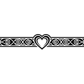 Celtic Heart Border, Intricate , Vintage Motif - Pattern vector