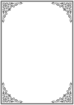 a3 vintage frame, abstract classic pattern, photo frame, vintage elements, black lines transparent background png