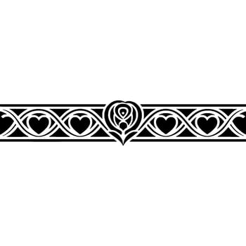 Intricate Celtic Border, Vintage Ornamentation, Decorative Element - Heart vector