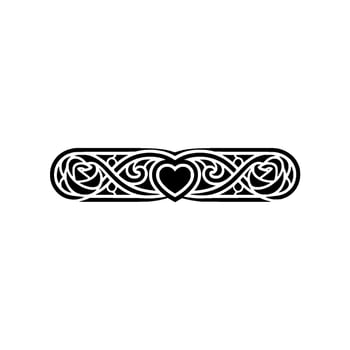 Intricate Celtic Heart Border, Elegant - Linear vector