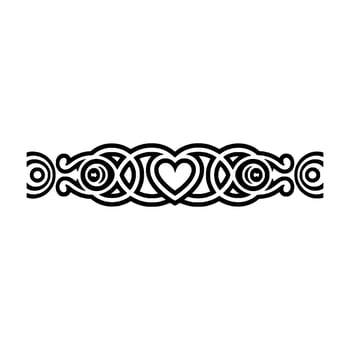 Celtic Heart Border Intricate Black - Line vector