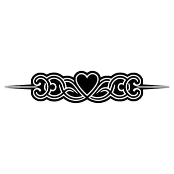 Intricate Celtic Heart Border, Vintage - Ornamental, Decorative vector