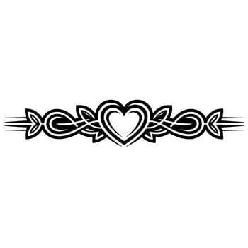 Celtic Heart Border, Intricate Tribal vector