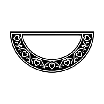 Elegant Crescent Moon with Heart Ornamentation vector