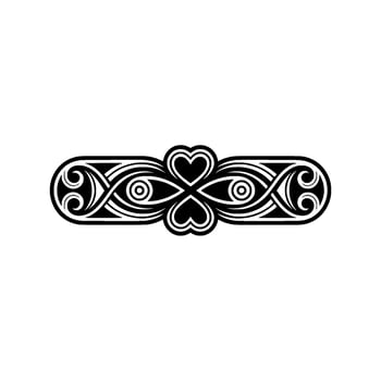 Intricate Celtic Heart Border, Vintage Element - Scrollwork vector