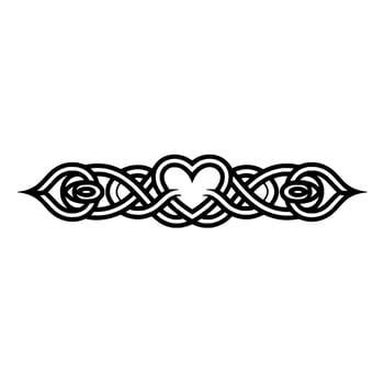 Intricate Celtic Heart Border, Vintage - Heritage vector