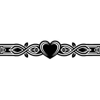 Intricate Celtic Heart Border, Vintage - Foliage vector