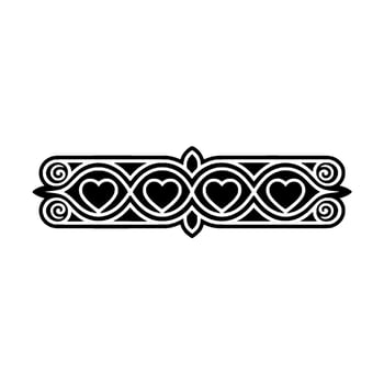 Intricate Celtic Heart Border, Vintage Element - Scroll vector