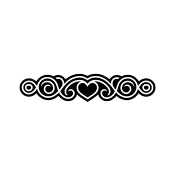 Elegant Celtic Heart Border, Vintage Element - Pattern vector