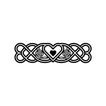 Intricate Celtic Heart Rose Border, Vintage - Knotwork vector