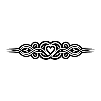 Intricate Celtic Heart Border, Vintage Element - Antique vector