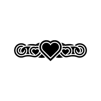 Celtic Heart Border, Vintage Romance, Symbolic - Ornate vector