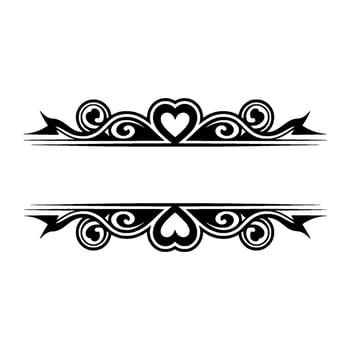Elegant Black Decorative Border, Romantic Division vector