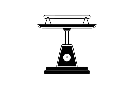 Vintage Scale Illustration Depicted in Black and White Emphasizing Balance and Justice Shown in Silhouette Style silhouette vector