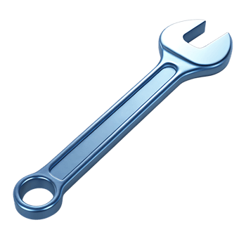 Blue metal combination wrench isolated on transparent background png