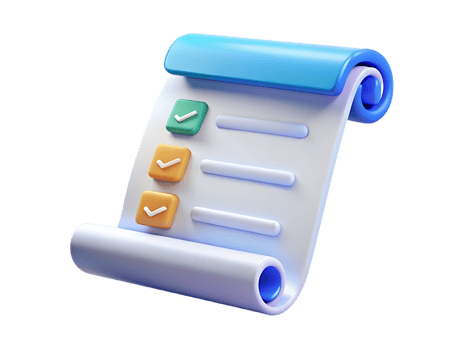 3d checklist with checkmarks isolated on transparent background png