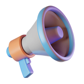 Stylized 3d megaphone isolated on transparent background png