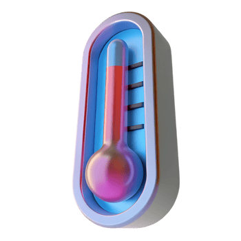 Modern thermometer icon with red liquid isolated on transparent background png